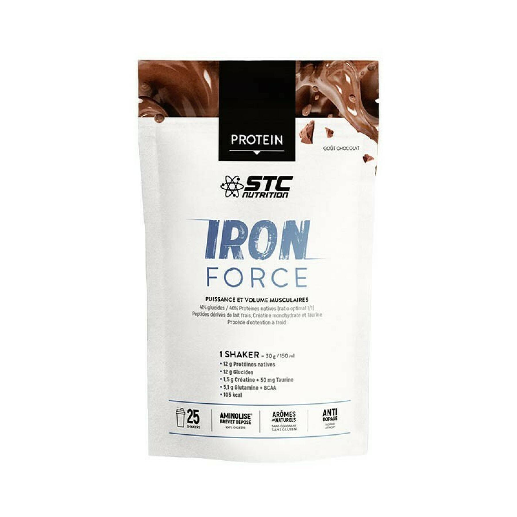 Doypack iron force® protein z łyżką do odmierzania STC Nutrition chocolat - 750g
