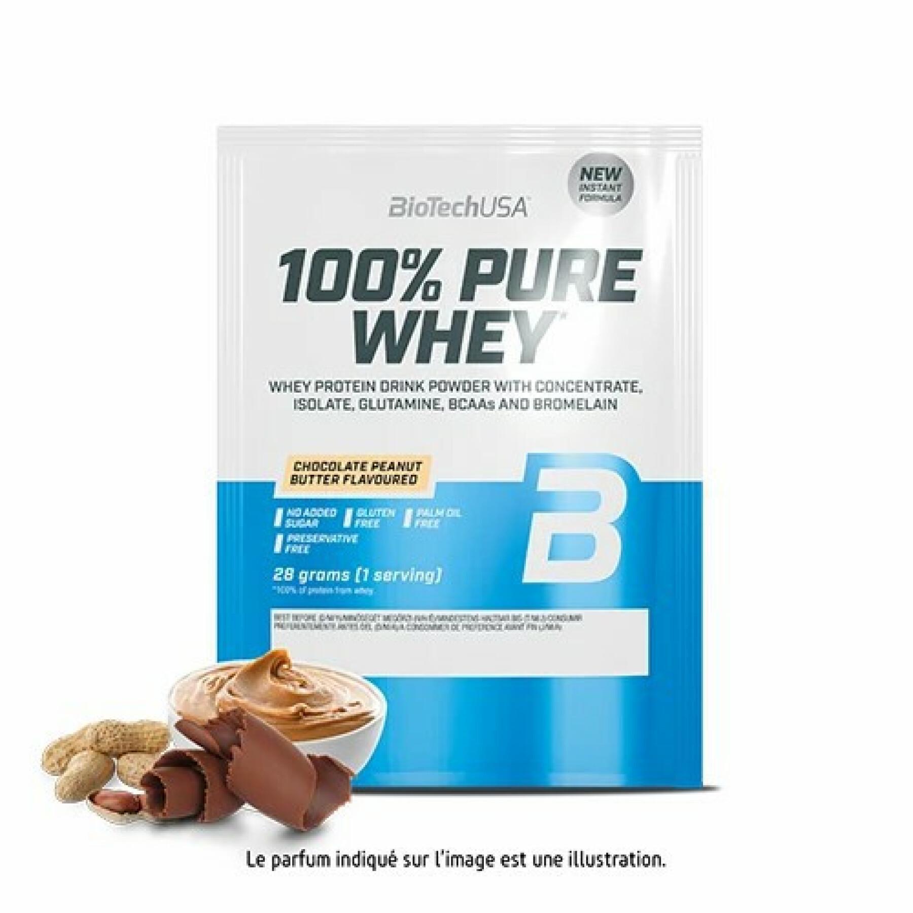 50 opakowań 100% czystego białka serwatkowego Biotech USA - Chocolat-beurre de noise - 28g