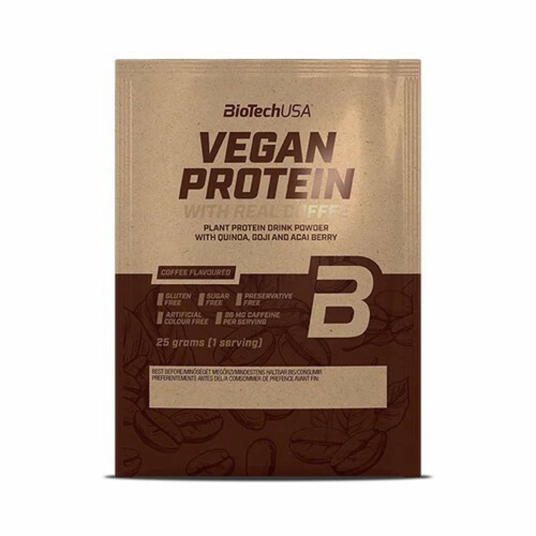 50 paczek białka wegańskiego Biotech USA - Café - 30g