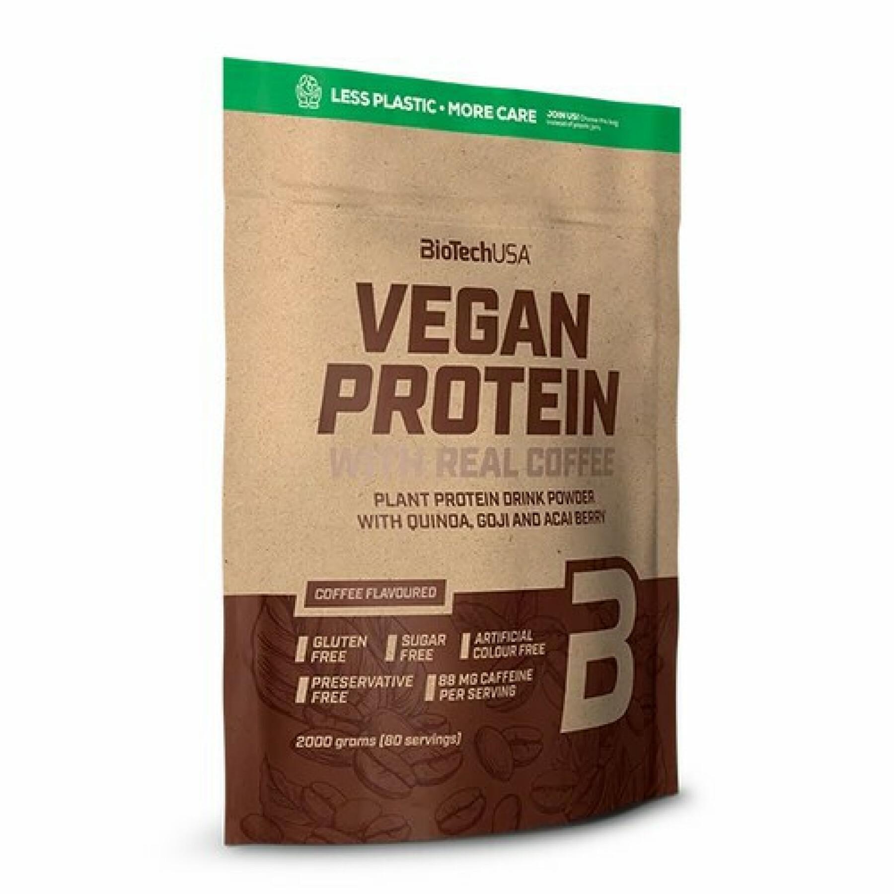 Opakowanie 4 wegańskich torebek proteinowych Biotech USA - Café - 2kg