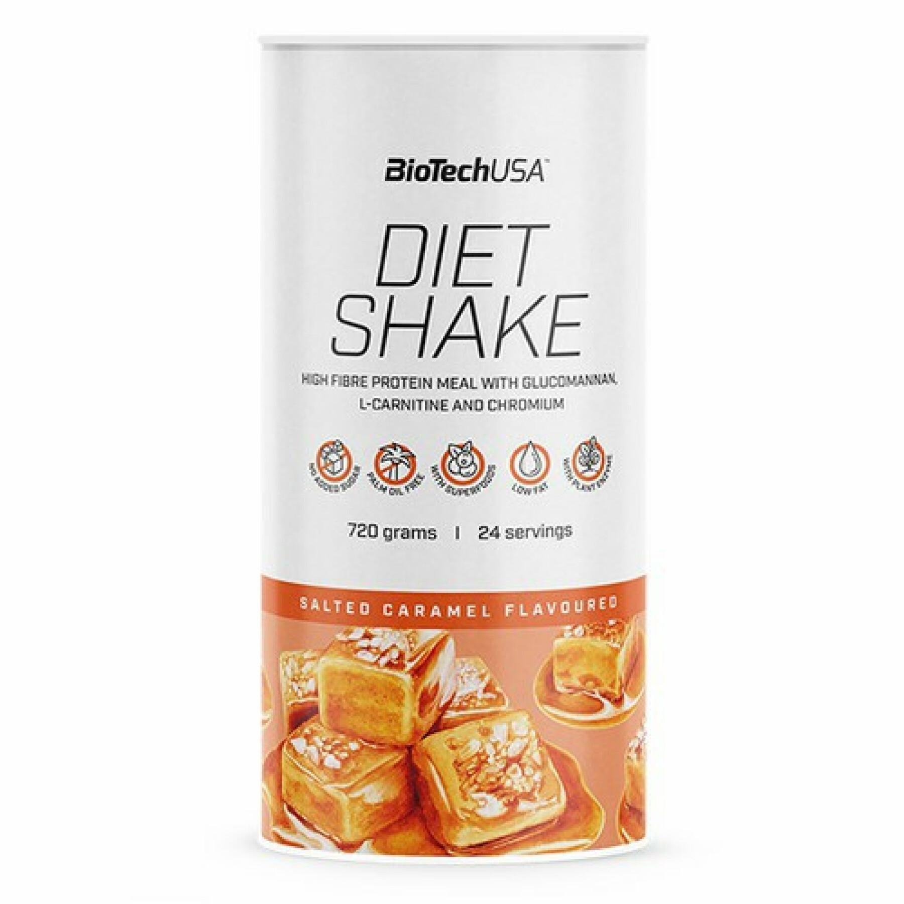 Opakowanie 6 słoików z proteinami Biotech USA diet shake - Caramel salé - 720g