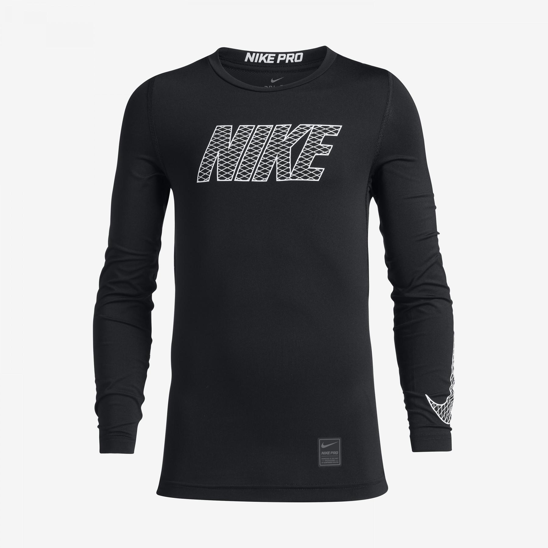 Koszulka kompresyjna z długim rękawem dla dzieci Nike Pro