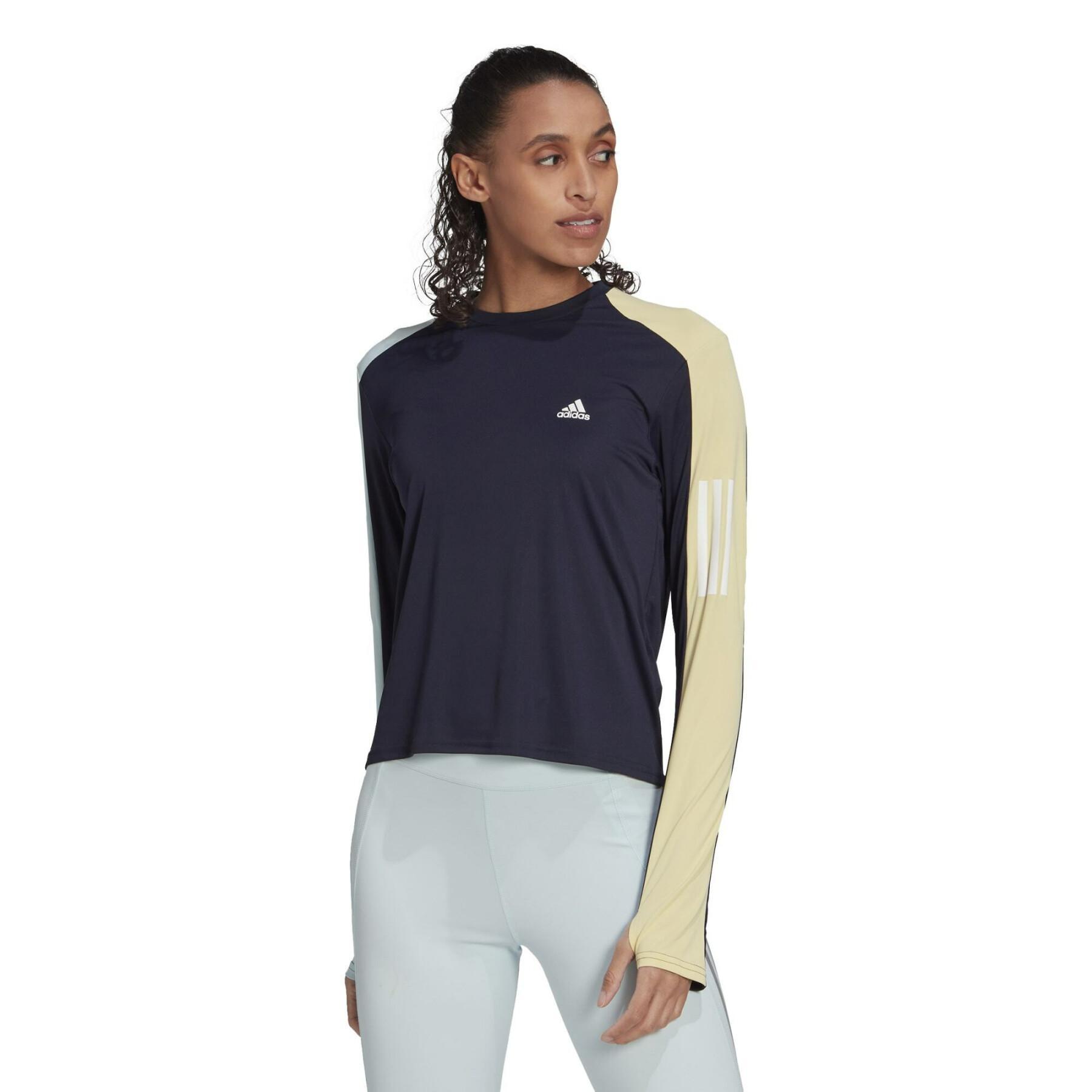 Damska koszulka do biegania z długim rękawem w kolorze bloku adidas Own the Run