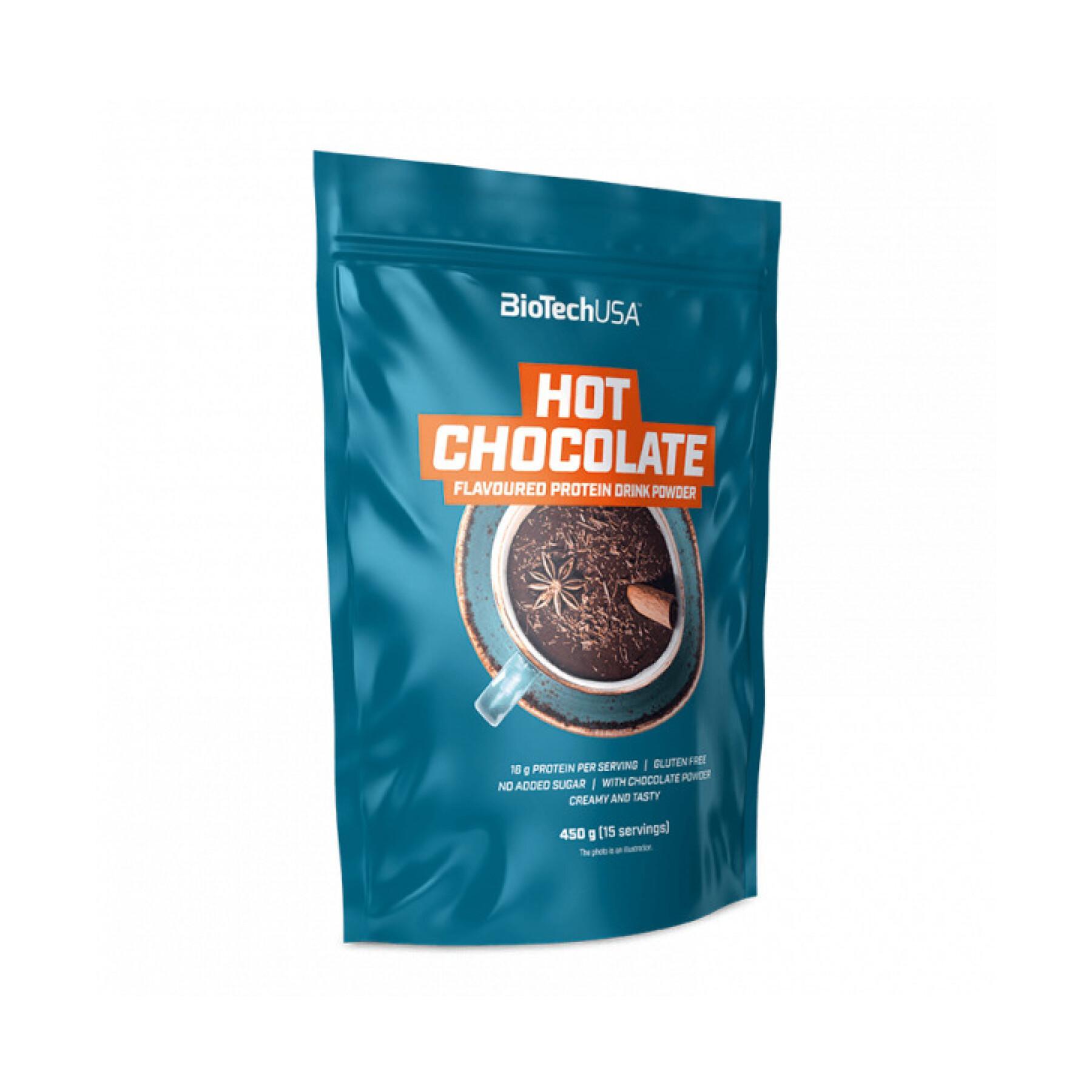 Opakowanie 10 napojów proteinowych w proszku Biotech USA - Hot Chocolate - 450g
