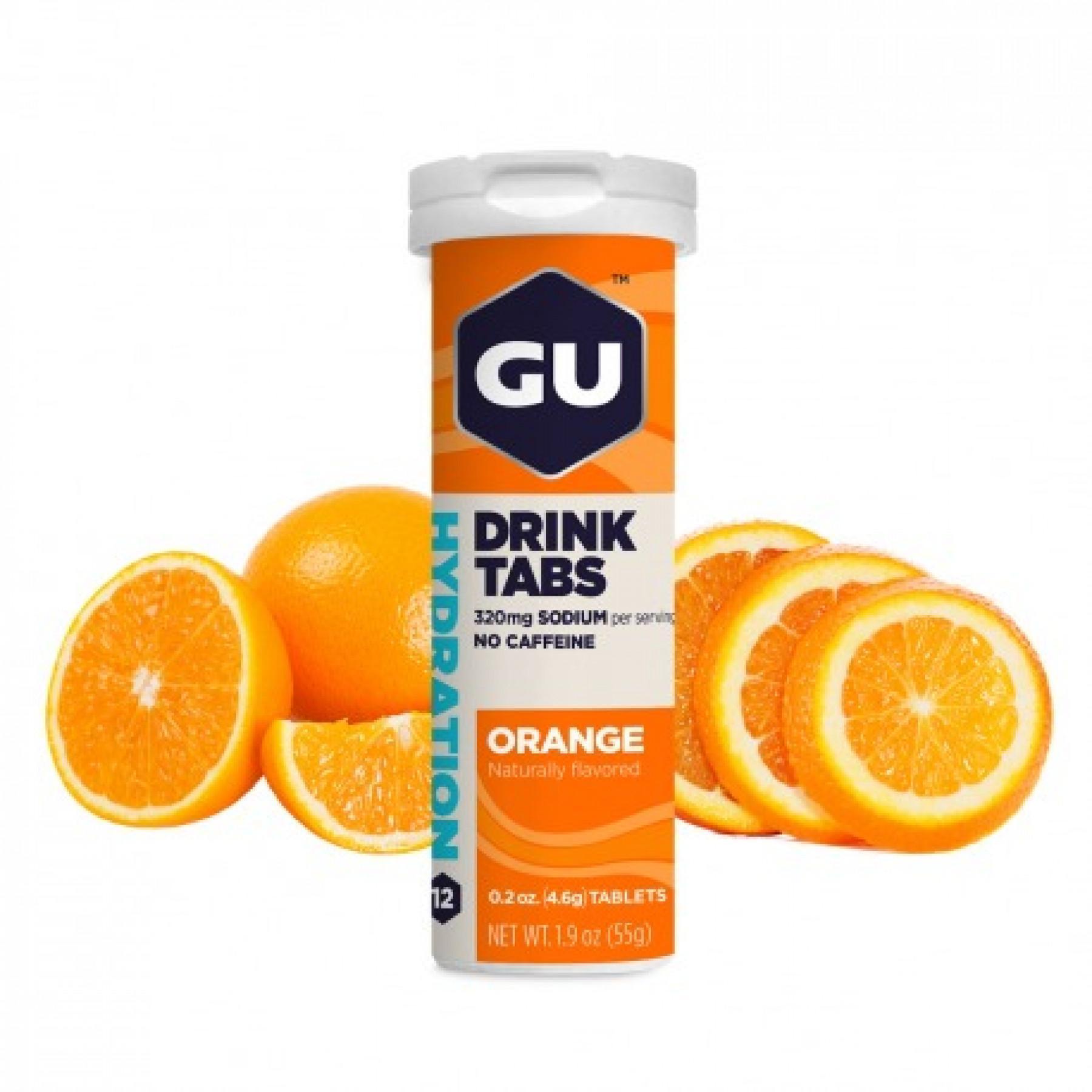 Tubka 12 tabletek nawilżających Gu Energy orange (x8)