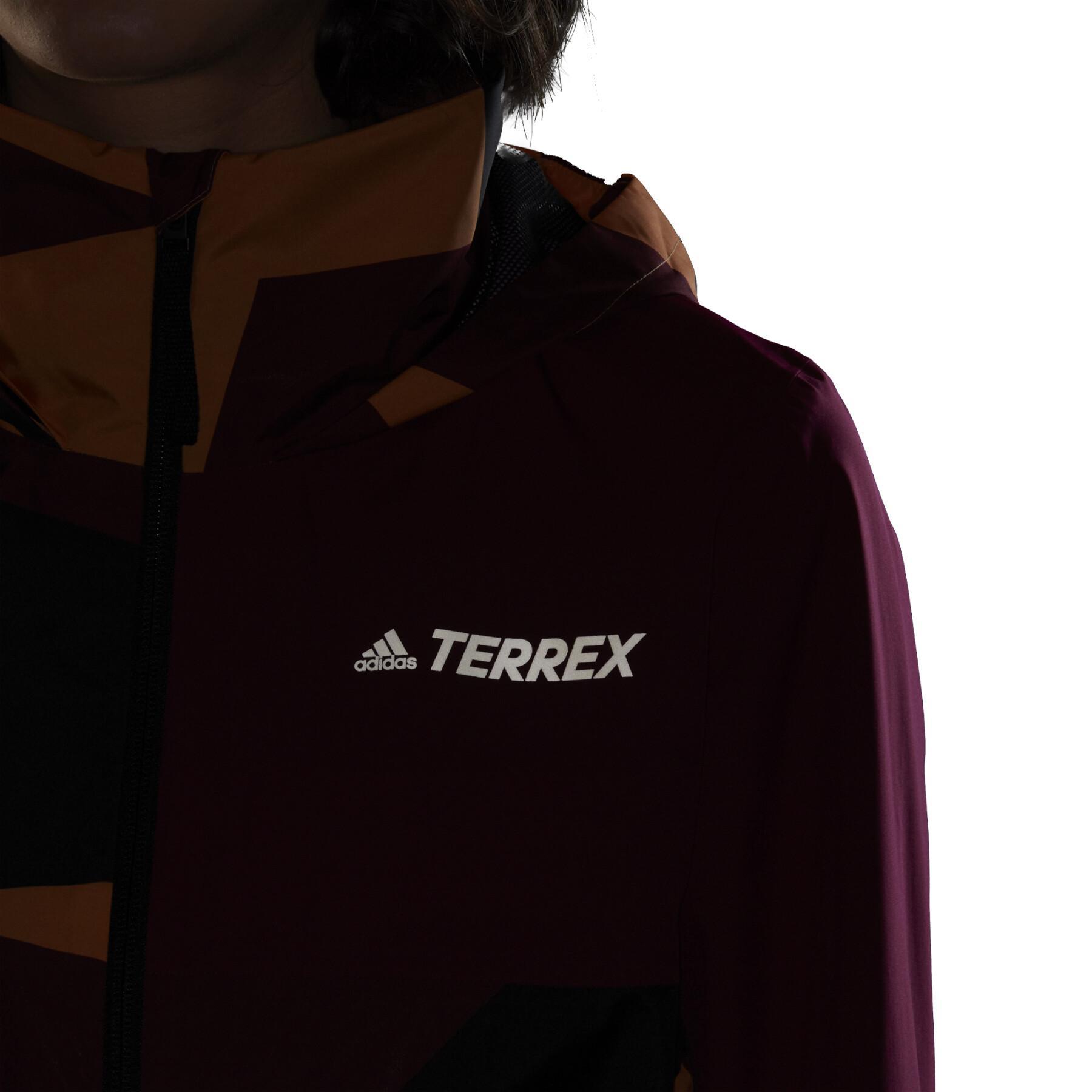 Damska kurtka przeciwdeszczowa adidas Terrex Primegreen Allover