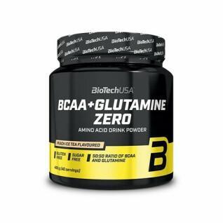 Słoiki z aminokwasami Biotech USA bcaa + glutamine zero - Thé glacé aux pêches - 480g